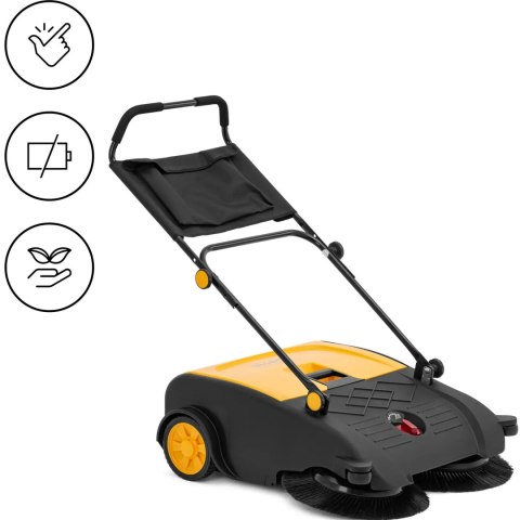 Zamiatarka ręczna magazynowa do piasku liści 2 szczotki 75 cm 50 l Zamiatarka ręczna magazynowa do piasku liści 2 szczotki 75 cm 50 l