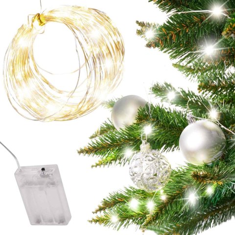 Lampki LED druciki dekoracyjne świąteczne choinkowe 10m 100LED ciepły biały