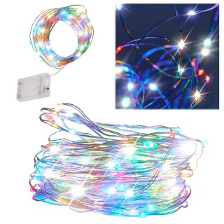 Lampki LED druciki dekoracyjne świąteczne choinkowe 10m 100LED multikolor