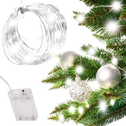 Lampki LED druciki dekoracyjne świąteczne choinkowe 10m 100LED zimny biały