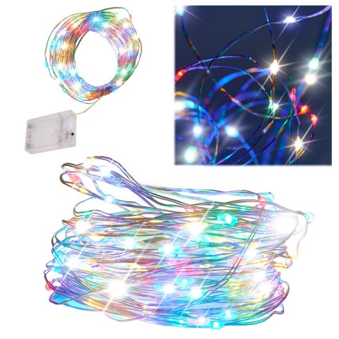 Lampki LED druciki dekoracyjne świąteczne choinkowe 5m 50LED multikolor Lampki LED druciki dekoracyjne świąteczne choinkowe 5m 50LED multikolor