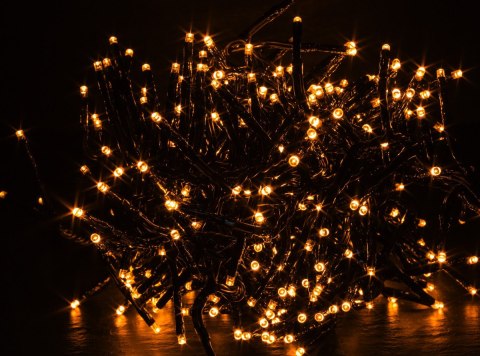 Lampki LED łańcuch świetlny świąteczne choinkowe 10m 100LED ciepły biały 8 trybów świecenia