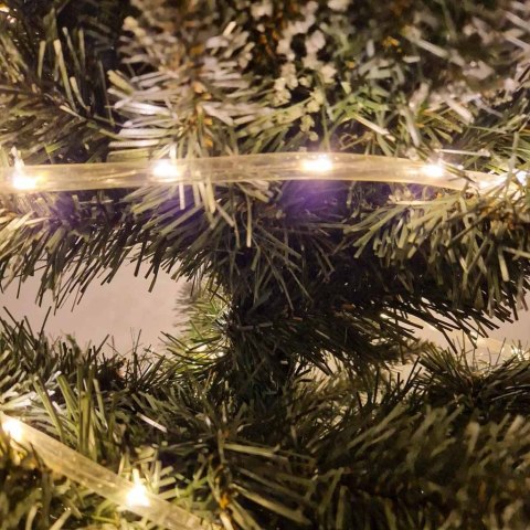 Lampki LED zewnętrzne wąż świetlny sznur na balkon świąteczne choinkowe 10m 100LED ciepły biały 8 trybów świecenia