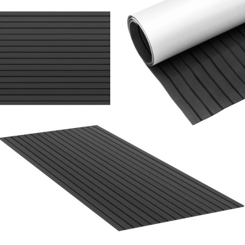 Mata podłogowa samoprzylepna antypoślizgowa do łodzi basenów 240 x 90 cm - antracyt Mata podłogowa samoprzylepna antypoślizgowa do łodzi basenów 240 x 90 cm - antracyt