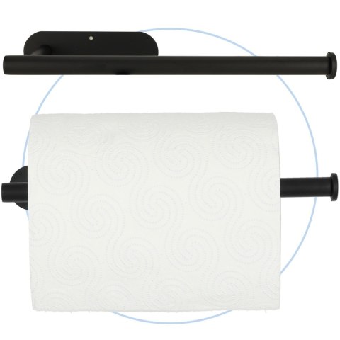 Uchwyt wieszak na papier ręcznik papierowy kuchenny taśma dwustronna mat loft czarny Uchwyt wieszak na papier ręcznik papierowy kuchenny taśma dwustronna mat loft czarny