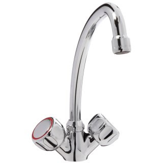 Bateria umywalkowa sztorcowa stojąca jednootworowa nierdzewna wys. 225 mm - Hendi 810248