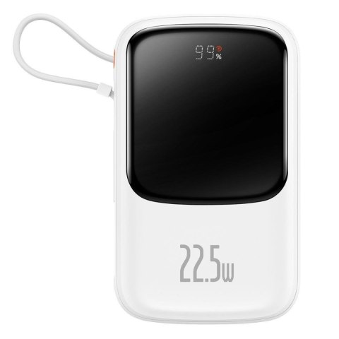 Powerbank z szybkim ładowaniem 10000mAh 22.5W QC-PD-SCP-FCP kabel USB-C biały Powerbank z szybkim ładowaniem 10000mAh 22.5W QC-PD-SCP-FCP kabel USB-C biały
