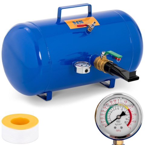 Inflator zbiornik ciśnieniowy do pompowania kół opon z manometrem 6-8 bar 38.5 l Inflator zbiornik ciśnieniowy do pompowania kół opon z manometrem 6-8 bar 38.5 l