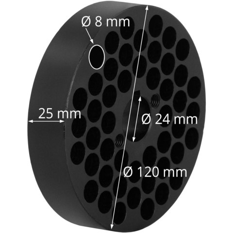 Matryca do peleciarki WIE-PM-1500 WIE-PM-500 śr. 120 mm x 18 mm otwory 8 mm Matryca do peleciarki WIE-PM-1500 WIE-PM-500 śr. 120 mm x 18 mm otwory 8 mm