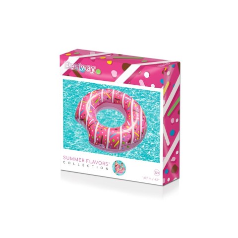 Kółko do pływania dmuchane BESTWAY 36118 donut różowe 107cm