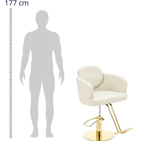 Fotel fryzjerski barberski kosmetyczny z podnóżkiem Physa WINSFORD - kremowo - złoty Fotel fryzjerski barberski kosmetyczny z podnóżkiem Physa WINSFORD - kremowo - złoty