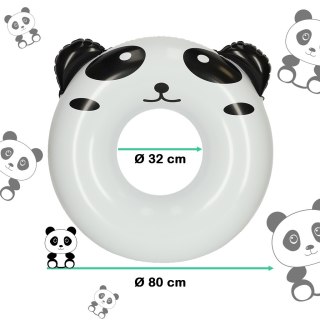Kółko do pływania koło dmuchane kółko plażowe panda 80cm max 60kg