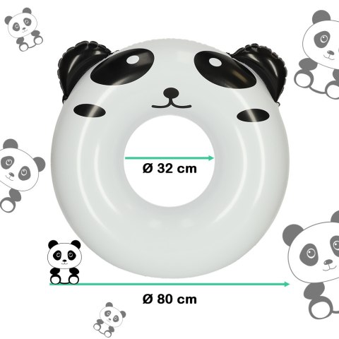 Kółko do pływania koło dmuchane kółko plażowe panda 80cm max 60kg