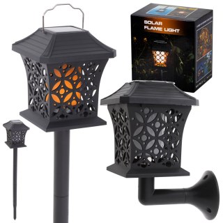 Lampa solarna ogrodowa ażurowa latarenka wisząca wbijana lampion 12 LED