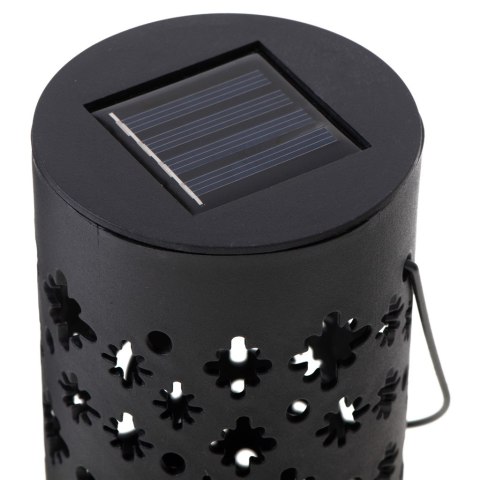 Lampa solarna ogrodowa ażurowa latarenka lampion LED czujnik zmierzchu wbijana 4szt.