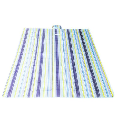 Mata plażowa wodoodporna koc piknikowy plażowy składany torba XXL 200x200cm niebieska