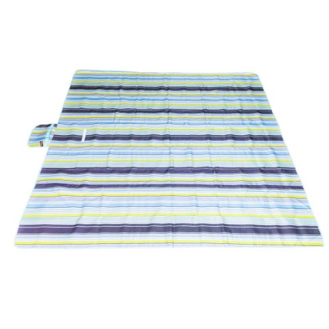 Mata plażowa wodoodporna koc piknikowy plażowy składany torba XXL 200x200cm niebieska