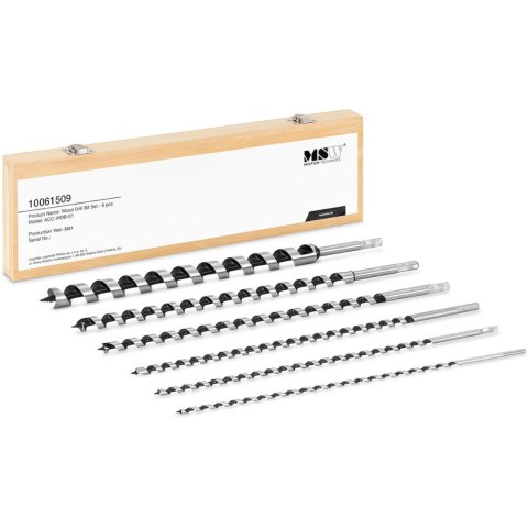 Zestaw wierteł świdrów do drewna ze stali HRC46 dł. 460 mm śr. 6-25 mm - 6 szt. Zestaw wierteł świdrów do drewna ze stali HRC46 dł. 460 mm śr. 6-25 mm - 6 szt.