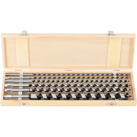 Zestaw wierteł świdrów do drewna ze stali HRC46 dł. 460 mm śr. 6-25 mm - 6 szt. Zestaw wierteł świdrów do drewna ze stali HRC46 dł. 460 mm śr. 6-25 mm - 6 szt.