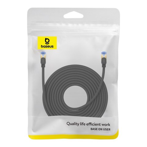 Szybki kabel sieciowy LAN RJ45 cat.7 10Gbps plecionka 15m czarny