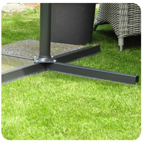 Parasol ogrodowy składany 6 segmentów granatowy 350cm