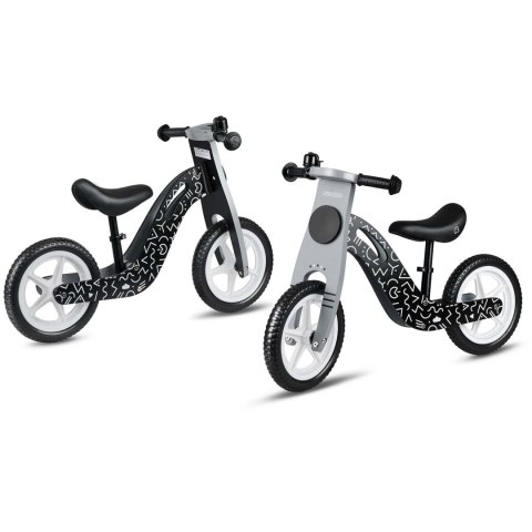 Rowerek biegowy drewniany biało-czarny Ricokids RC-615