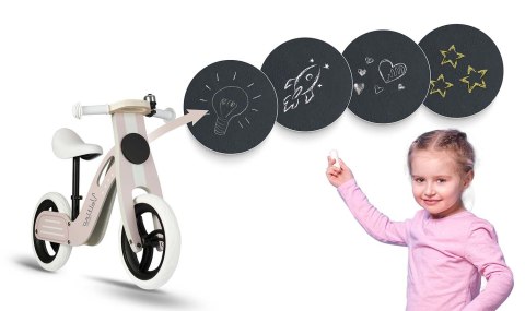 Rowerek biegowy drewniany jasnoróżowy Ricokids RC-619