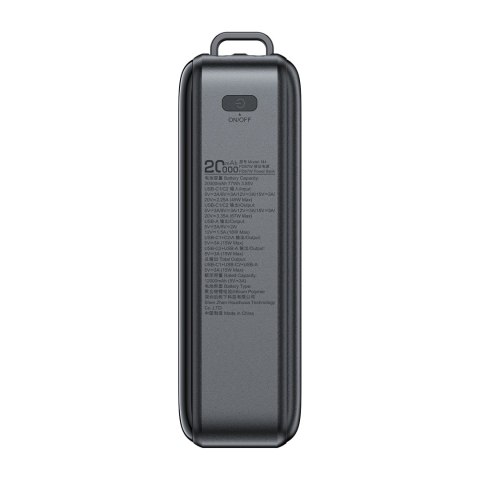 Powerbank 20000mAh M4 PD 67W z wbudowanym kablem USB-C czarny