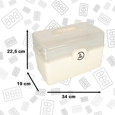 Pojemnik na leki organizer pudełko apteczka 34 x 19 x 22,5 cm