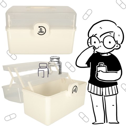 Pojemnik na leki organizer pudełko apteczka 34 x 19 x 22,5 cm