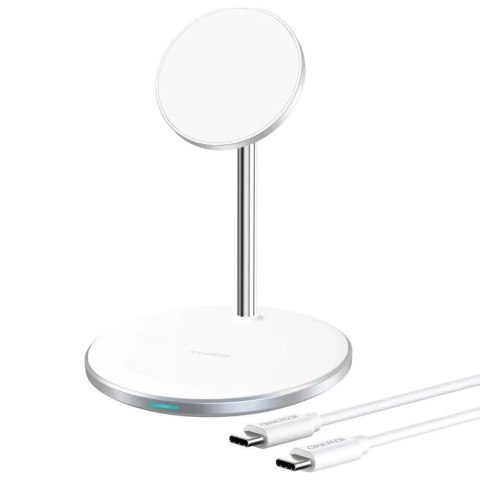 2w1 Ładowarka bezprzewodowa i podstawka MagSafe Qi + kabel USB-C biała 2w1 Ładowarka bezprzewodowa i podstawka MagSafe Qi + kabel USB-C biała