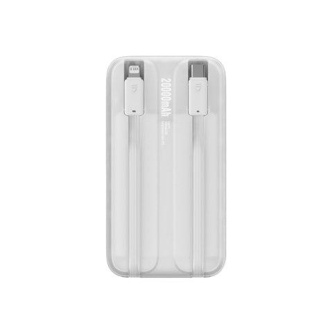 Powerbank z wyświetlaczem 20000mAh 22.5W Comet Series + kabel USB-A - USB-C 0.3m biały
