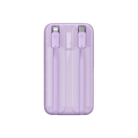 Powerbank z wyświetlaczem 20000mAh 22.5W Comet Series + kabel USB-A - USB-C 0.3m fioletowy