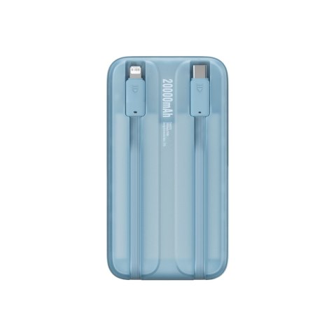 Powerbank z wyświetlaczem 20000mAh 22.5W Comet Series + kabel USB-A - USB-C 0.3m niebieski