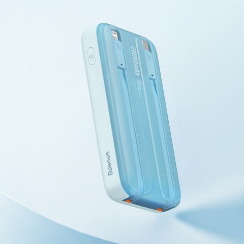 Powerbank z wyświetlaczem 20000mAh 22.5W Comet Series + kabel USB-A - USB-C 0.3m niebieski