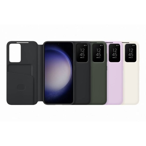 Etui pokrowiec z klapką okienkiem portfel na kartę Samsung Galaxy S23 khaki