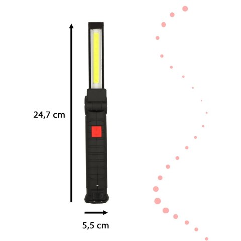 Lampa warsztatowa latarka LED USB 5 trybów składana magnes hak akumulator 1200 mAh 200 lm KAFUWELL