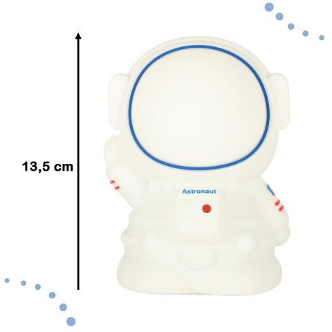 Lampka nocna dla dzieci silikonowa dotykowa miękka 8 LED USB RGB biała astronauta