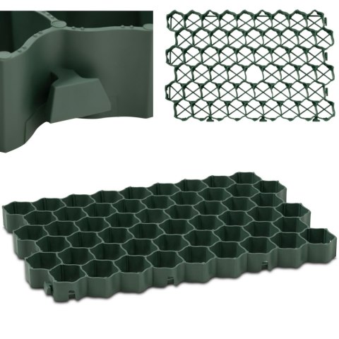 Kratka trawnikowa parkingowa modułowa 60 x 40 x 4 cm 4 szt. zielona Kratka trawnikowa parkingowa modułowa 60 x 40 x 4 cm 4 szt. zielona