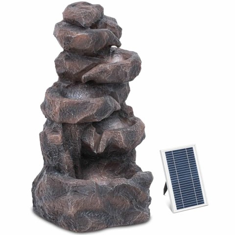 Fontanna kaskada ogrodowa solarna wielopoziomowa z oświetleniem LED wzór skały 6 W Fontanna kaskada ogrodowa solarna wielopoziomowa z oświetleniem LED wzór skały 6 W