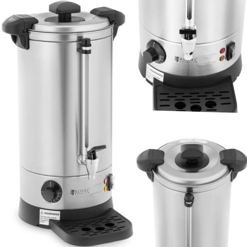 Warnik podgrzewacz do wody z podwójnymi ściankami i ociekaczem 9 L 1500 W srebrny Warnik podgrzewacz do wody z podwójnymi ściankami i ociekaczem 9 L 1500 W srebrny