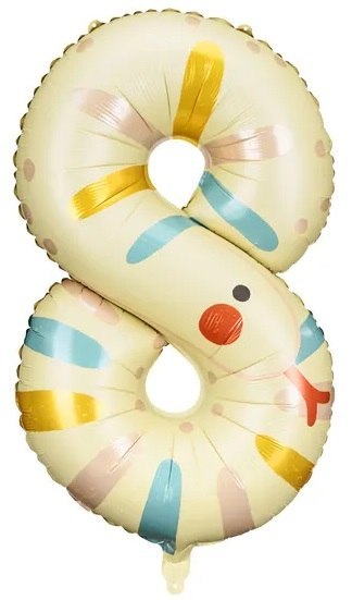 Balon foliowy urodzinowy cyfra "8" - Wąż 43x72 cm Balon foliowy urodzinowy cyfra "8" - Wąż 43x72 cm