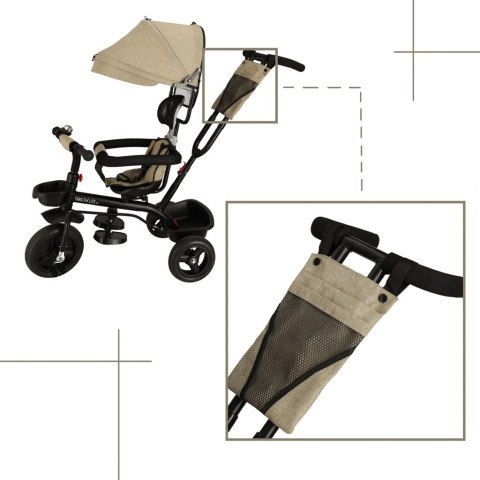 Rowerek trójkołowy TRIKE FIX Lite V2 3w1 z daszkiem obracany regulowany spacerówka prowadnik pasy beżowy Rowerek trójkołowy TRIKE FIX Lite V2 3w1 z daszkiem obracany regulowany spacerówka prowadnik pasy beżowy