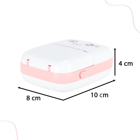 Drukotek drukarka mini termiczna do zdjęć notatek etykiet + kabel USB kotek kot różowy