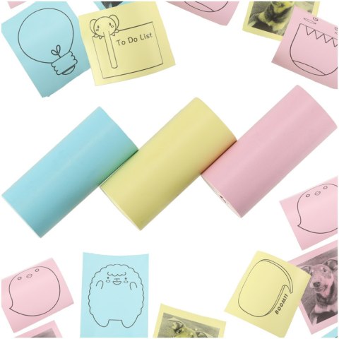 Rolki termiczne papier do drukarki apartu 5,7cm x 3m 3 sztuki kolorowe Rolki termiczne papier do drukarki apartu 5,7cm x 3m 3 sztuki kolorowe