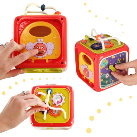 Sorter Układanka kostka sensoryczna klocki edukacyjne Montessori 6w1