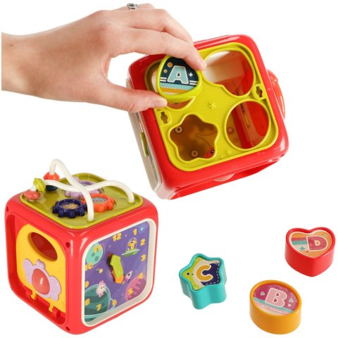 Sorter Układanka kostka sensoryczna klocki edukacyjne Montessori 6w1