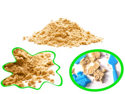 Piasek Kinetyczny 2kg foremki piaskownica zestaw XXL plastyczny kreatywny beżowy