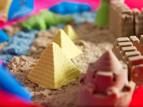 Piasek Kinetyczny 2kg foremki piaskownica zestaw XXL plastyczny kreatywny beżowy