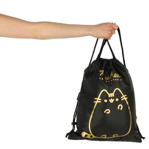 Plecak worek na buty wf Pusheen złoty czarny Plecak worek na buty wf Pusheen złoty czarny